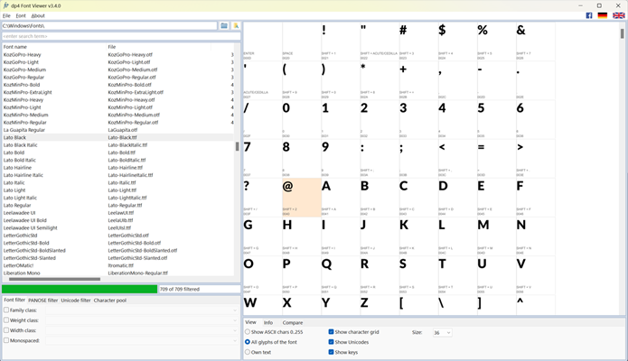 dp4 Font Viewer